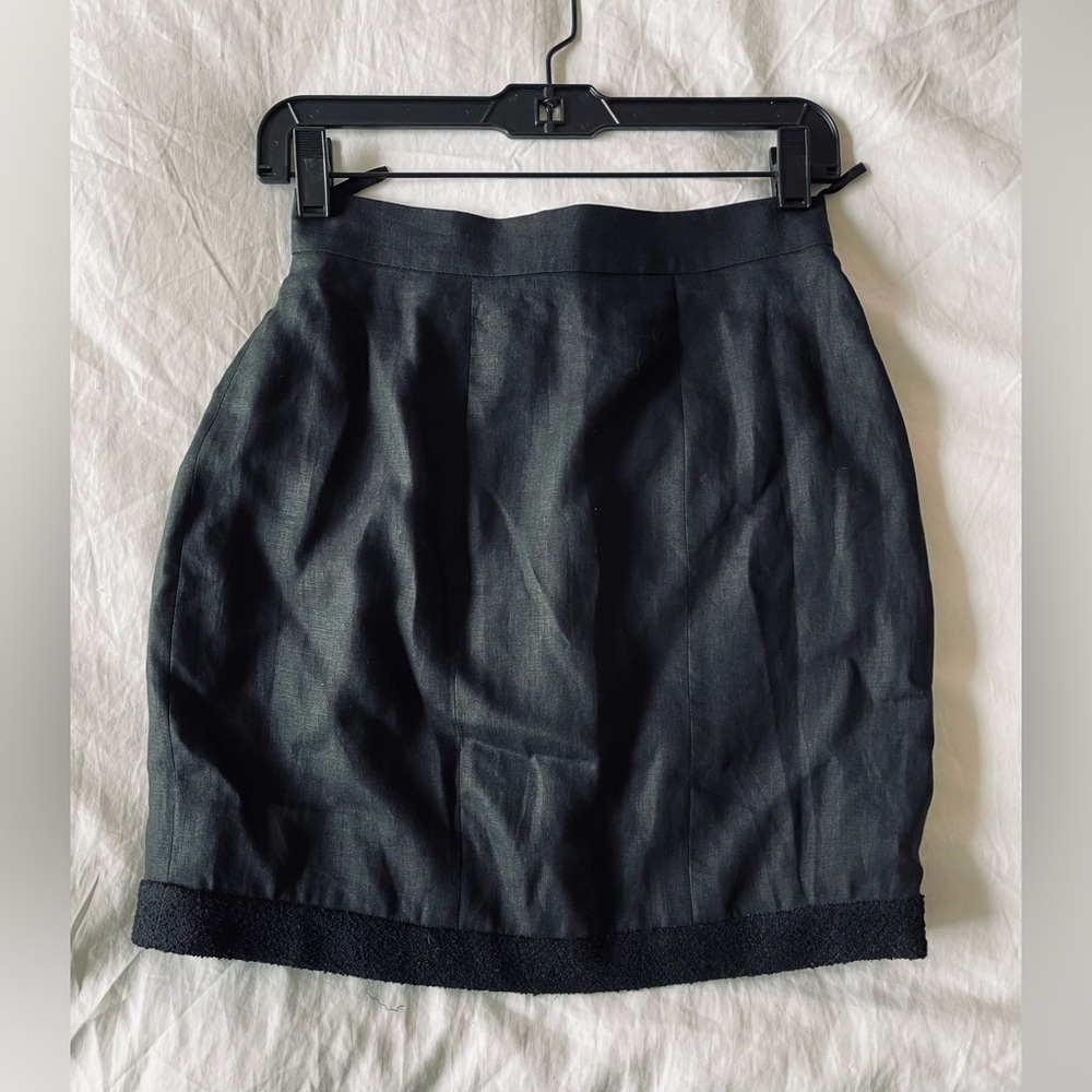 Chanel Tweed-Trimmed Mini Skirt